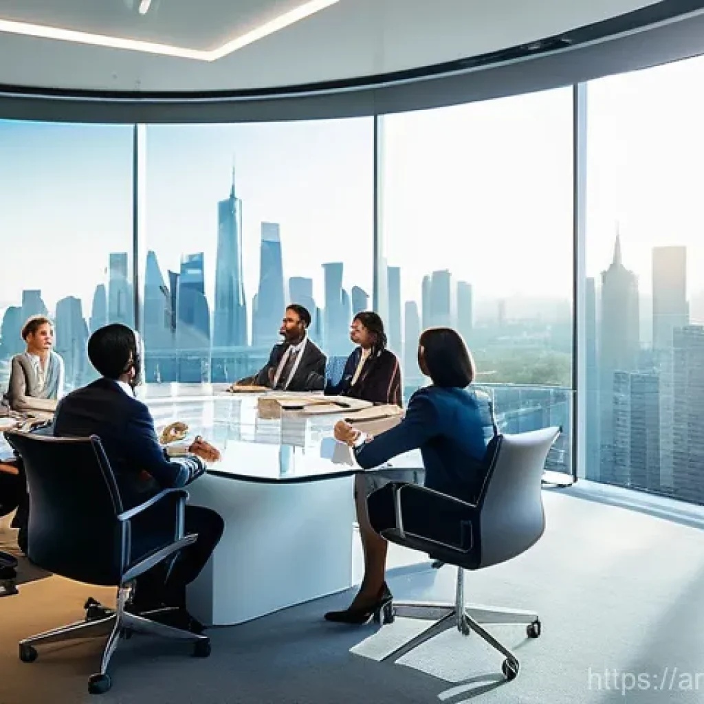 무역영어와 국제무역사 자격증 비교 - **Prompt:** "A high-angle, cinematic photograph of a diverse group of international business profess...