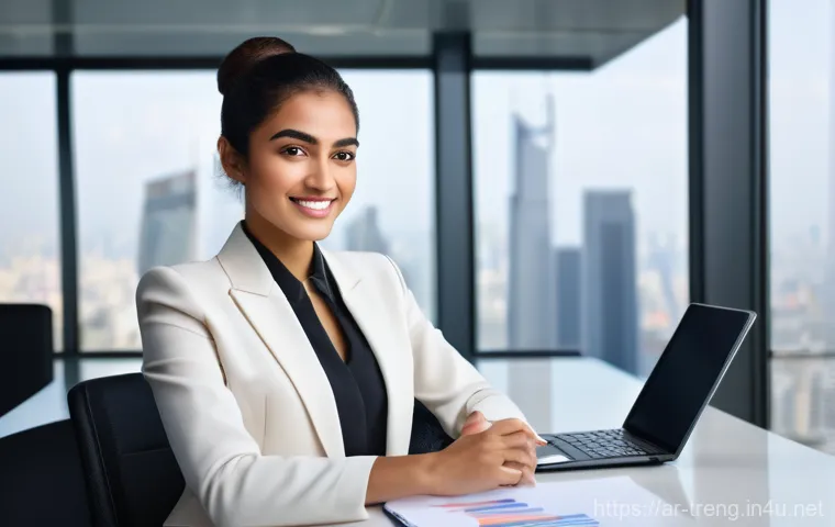 무역영어 시험 준비를 위한 마인드셋 - **Prompt 1: "A confident young Arab professional, wearing a stylish business suit (modestly tailored...