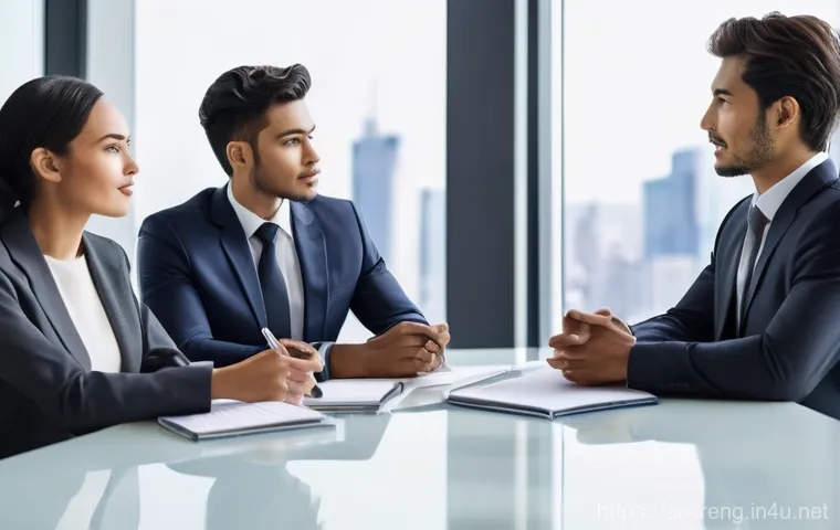 무역영어 시험 합격을 위한 필수 전략 - **Professional Business Meeting**
    A diverse group of five business professionals, including indi...