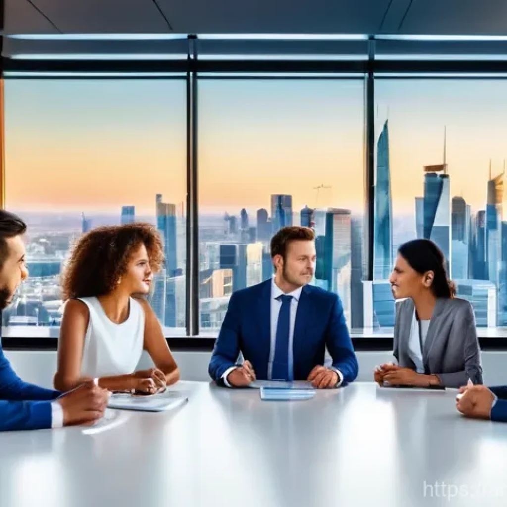 무역영어 자격증과 관련된 실무 경험 공유 - **Image Prompt 1: "Global Business Communication Hub"**
    A diverse group of five professionals, i...