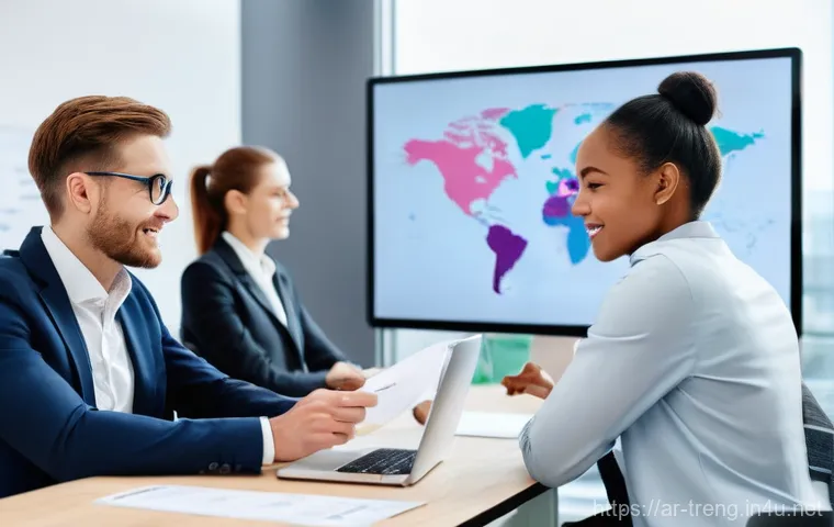 무역영어와 비즈니스 실무의 융합 사례 - **Prompt: Meticulous Contract Review and Cultural Diplomacy**
    "A close-up, highly detailed image...