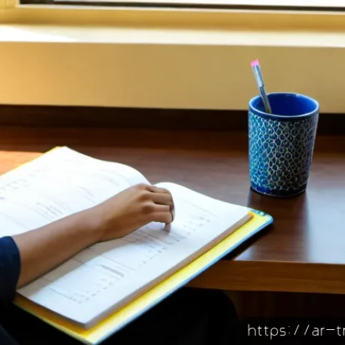 무역영어 시험 대비 워크북 추천 - Photorealistic study scene in a modern Cairo apartment, an adult Arab university student in modest c...