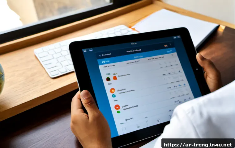 무역영어 학습 앱 추천 - Photorealistic over-the-shoulder view of an Arab business student at a clean home office desk using ...