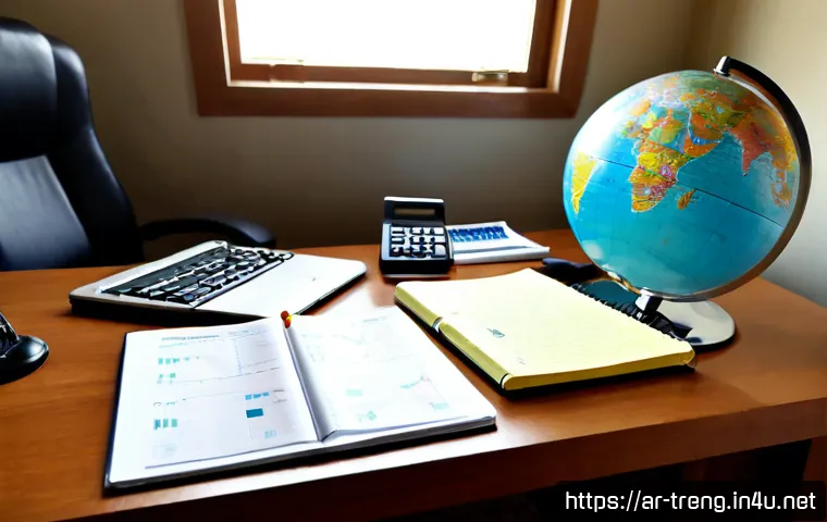 무역영어 학습법과 자격증 취득의 중요성 - Photorealistic bright study desk in a modern Middle Eastern home office, young Arab professional in ...